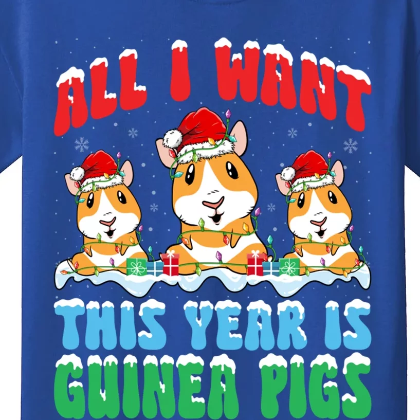 All I Want This Year Is Guinea Pig Wearing Christmas Hat Meaningful Gift Kids T-Shirt