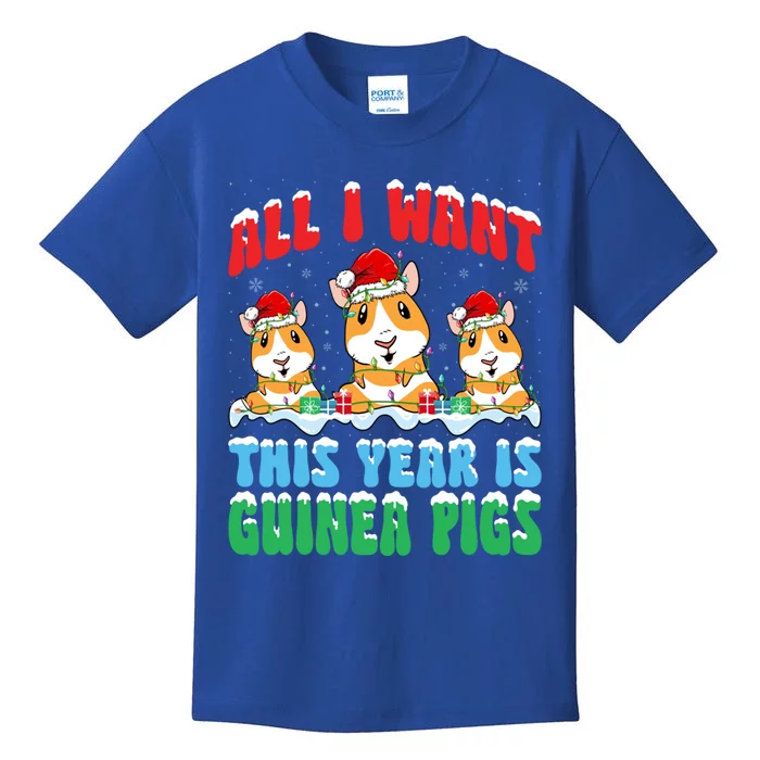 All I Want This Year Is Guinea Pig Wearing Christmas Hat Meaningful Gift Kids T-Shirt