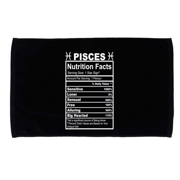 Appreciation Ideas With Pisces Nutrition Facts Funny Gift Microfiber Hand Towel