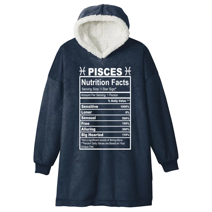 Appreciation Ideas With Pisces Nutrition Facts Funny Gift Hooded Wearable Blanket