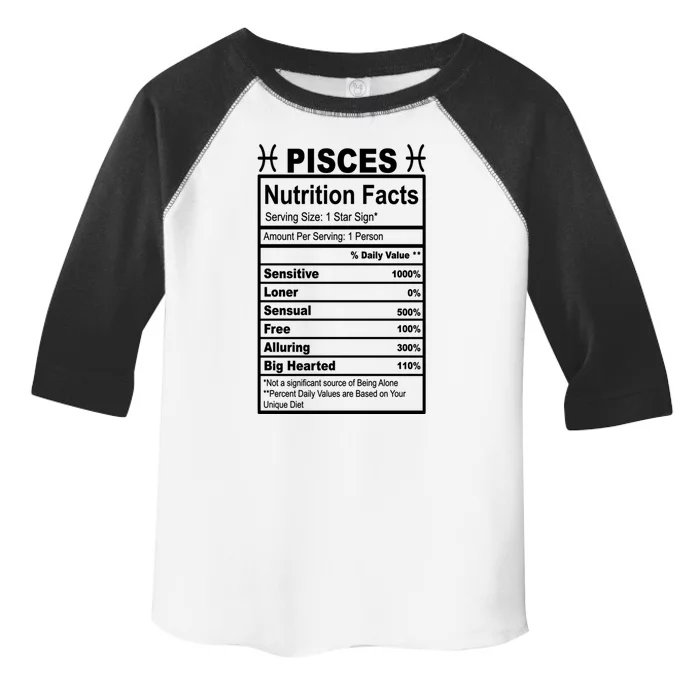 Appreciation Ideas With Pisces Nutrition Facts Funny Gift Toddler Fine Jersey T-Shirt