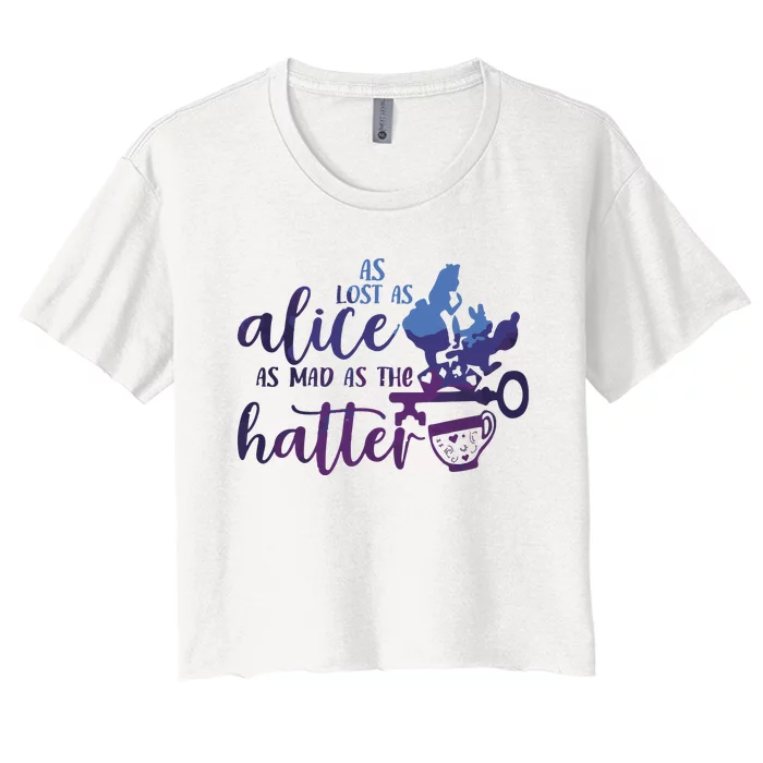 Alice In Wonderland Vintage 90s Women's Crop Top Tee