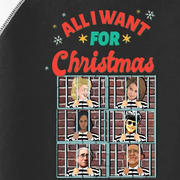 All I Want For Christmas Biden Trump Ugly Christmas Sweater Toddler Fine Jersey T-Shirt