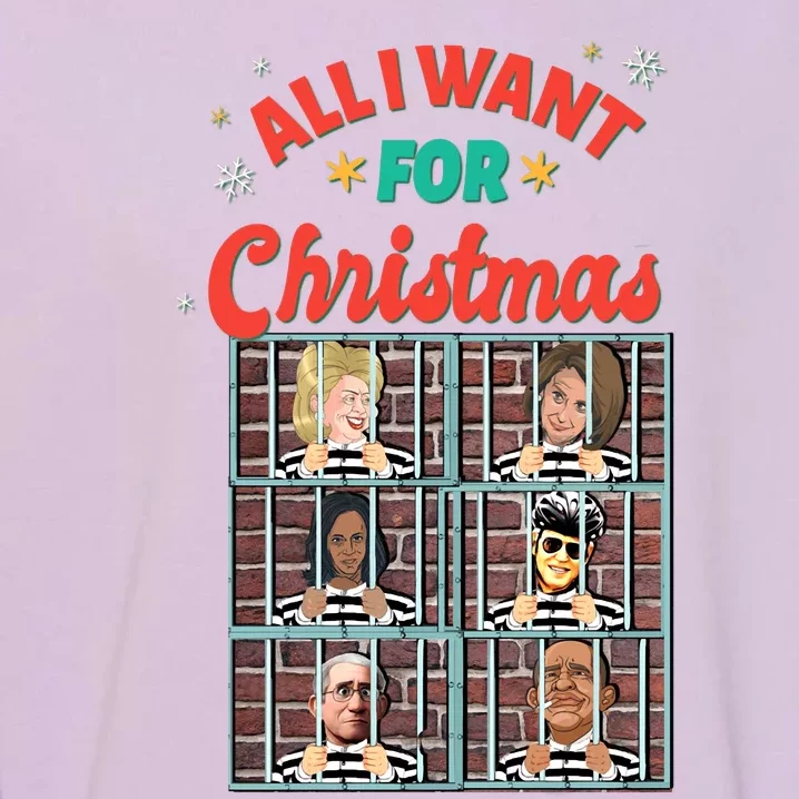 All I Want For Christmas Biden Trump Ugly Christmas Sweater Garment-Dyed Sweatshirt