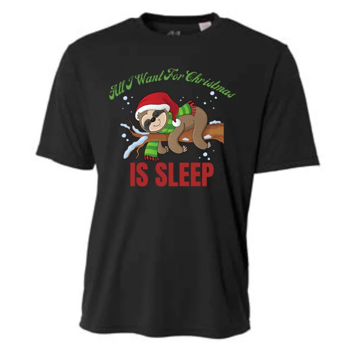 All I Want For Christmas Is Sleep Funny Xmas Pajama Costume Gift Cooling Performance Crew T-Shirt