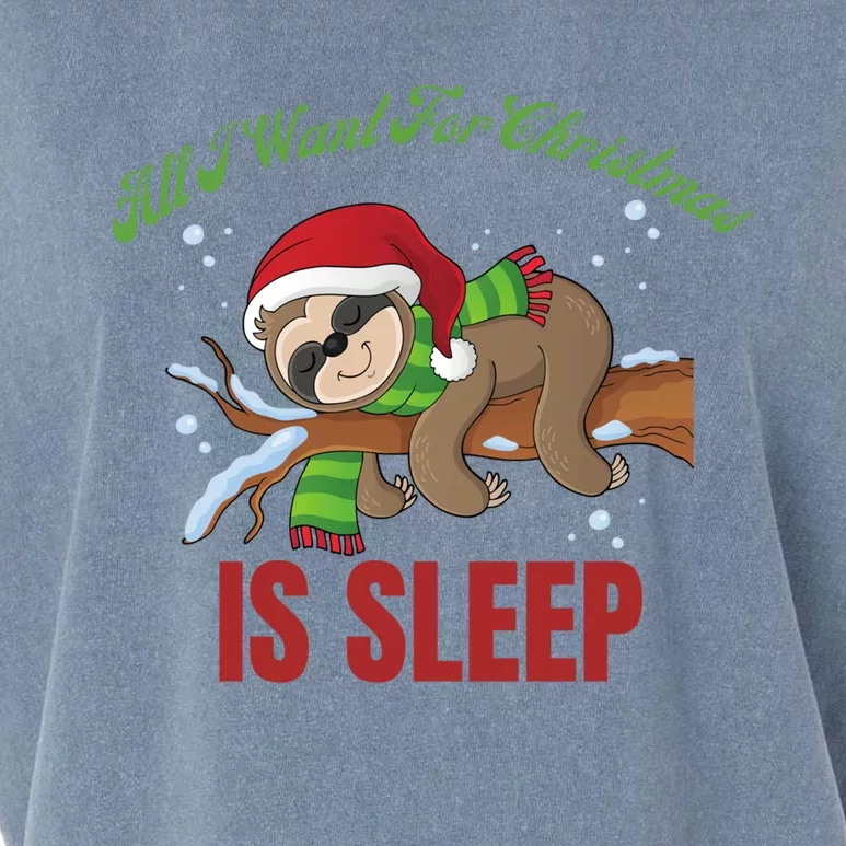 All I Want For Christmas Is Sleep Funny Xmas Pajama Costume Gift Garment-Dyed Women's Muscle Tee