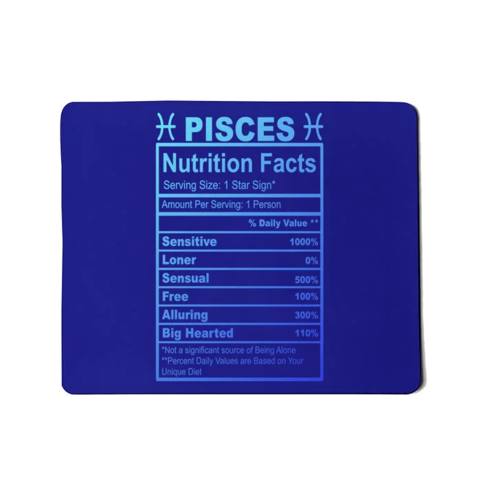 Appreciation Ideas With Pisces Nutrition Facts Gift Mousepad