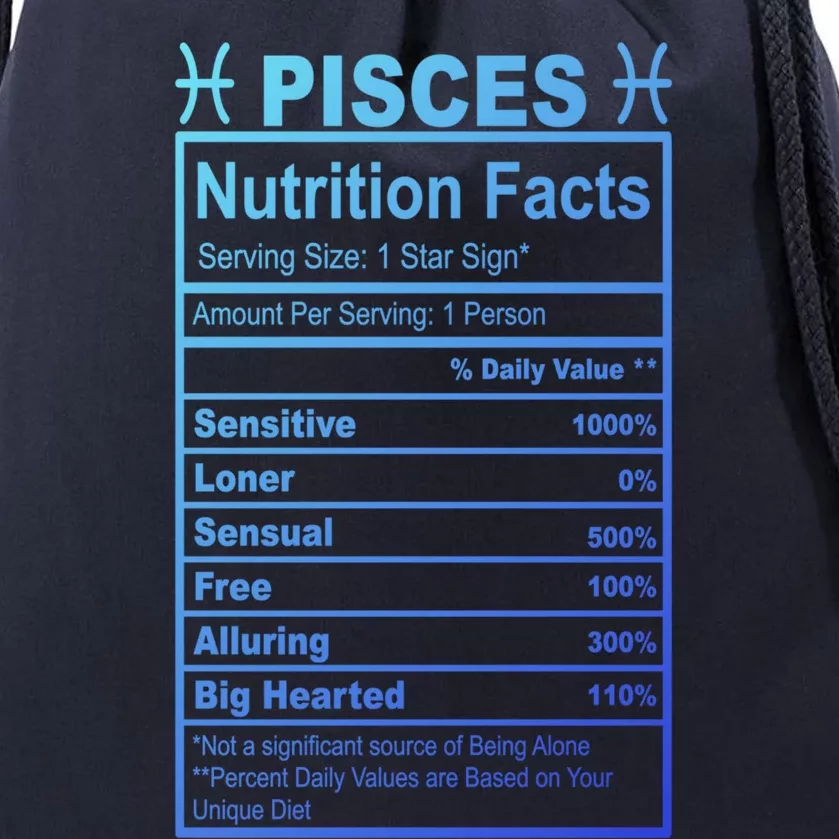 Appreciation Ideas With Pisces Nutrition Facts Gift Drawstring Bag