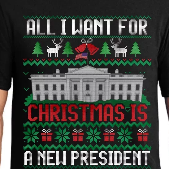 All I Want For Christmas Is A New President Ugly Sweater Pajama Set