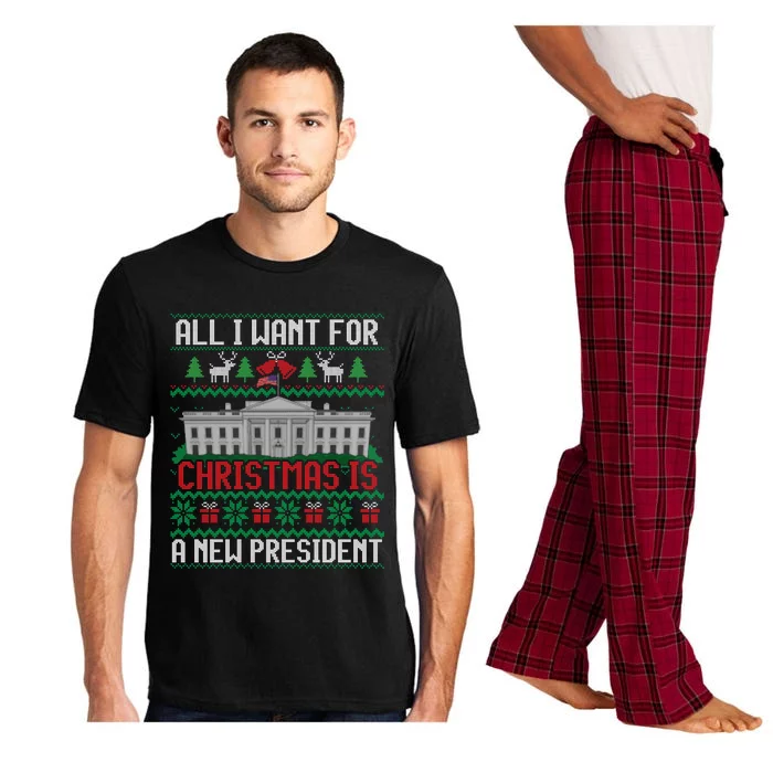 All I Want For Christmas Is A New President Ugly Sweater Pajama Set