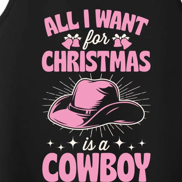 All I Want For Christmas Is A Cow Funny Cute Horse Funny Gift Performance Tank