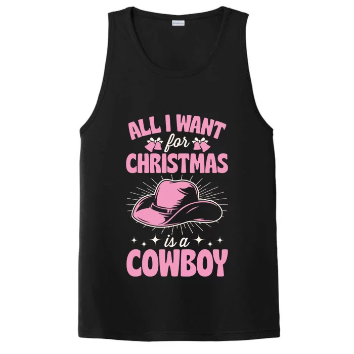 All I Want For Christmas Is A Cow Funny Cute Horse Funny Gift Performance Tank