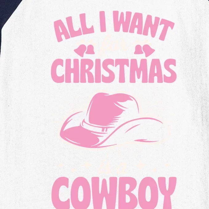 All I Want For Christmas Is A Cow Funny Cute Horse Funny Gift Baseball Sleeve Shirt