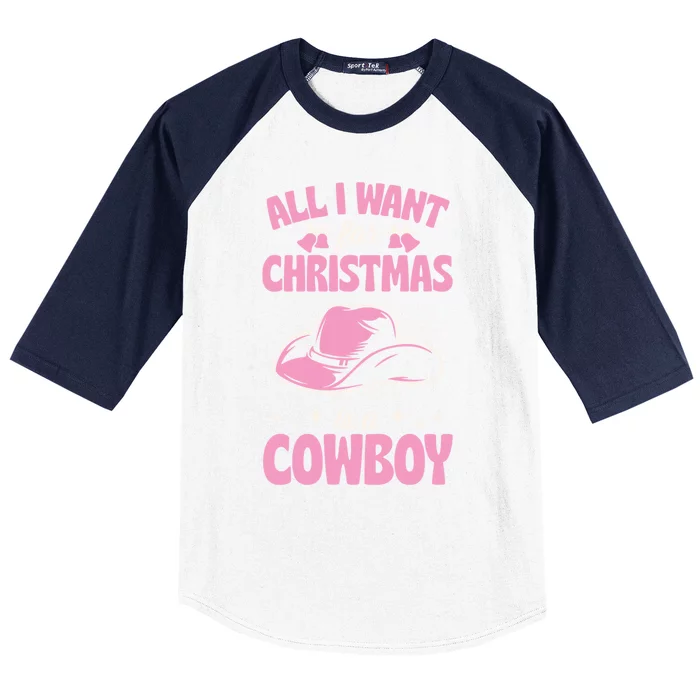 All I Want For Christmas Is A Cow Funny Cute Horse Funny Gift Baseball Sleeve Shirt