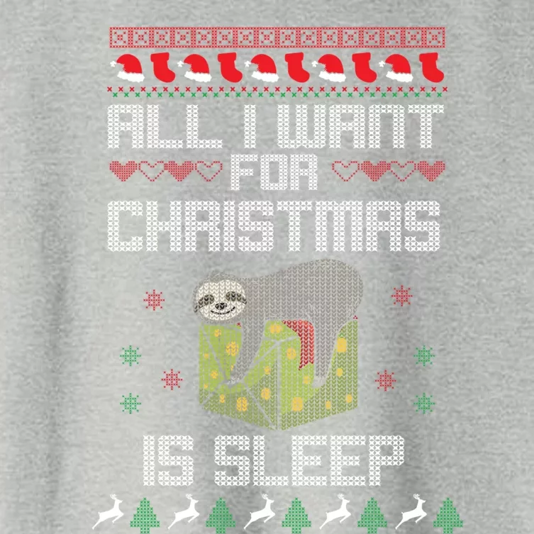 All I Want For Christmas Is Sleep Funny Xmas Pajama Costume Funny Gift Women's Crop Top Tee