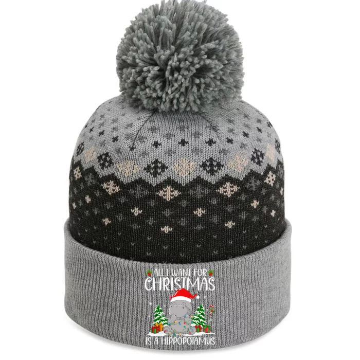 All I Want For Christmas Is A Hippopotamus Funny Xmas Hippo Gift The Baniff Cuffed Pom Beanie