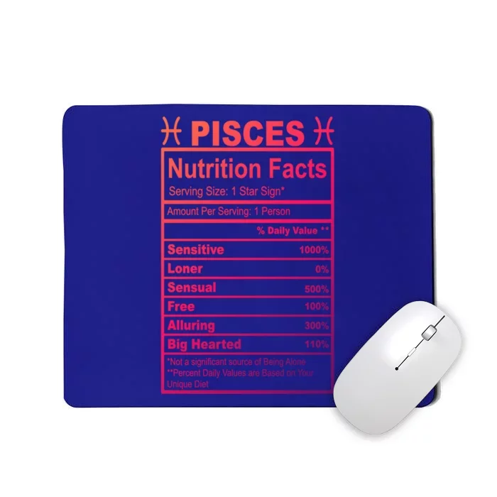 Appreciation Ideas With Pisces Nutrition Facts Gift Mousepad