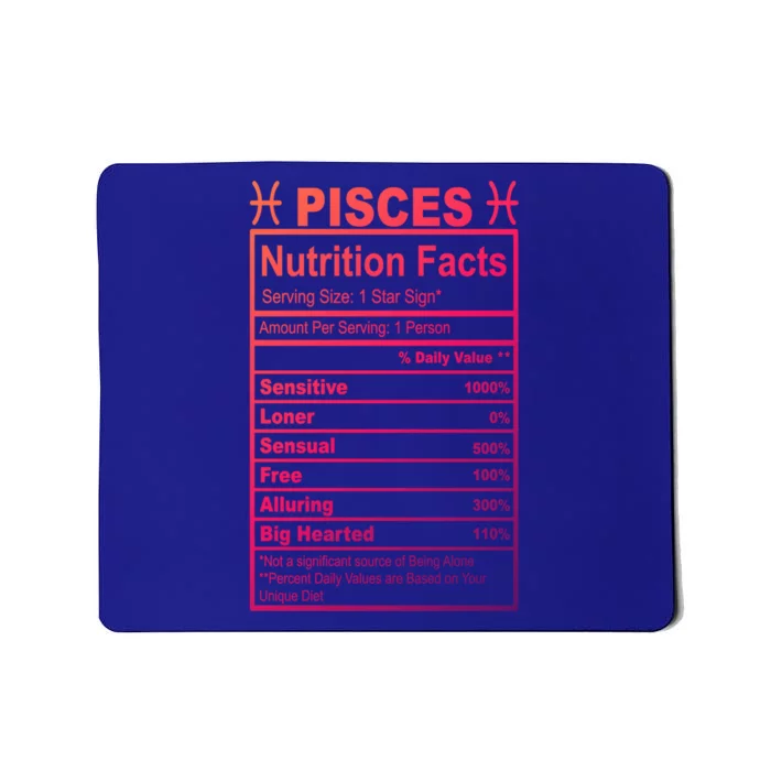 Appreciation Ideas With Pisces Nutrition Facts Gift Mousepad