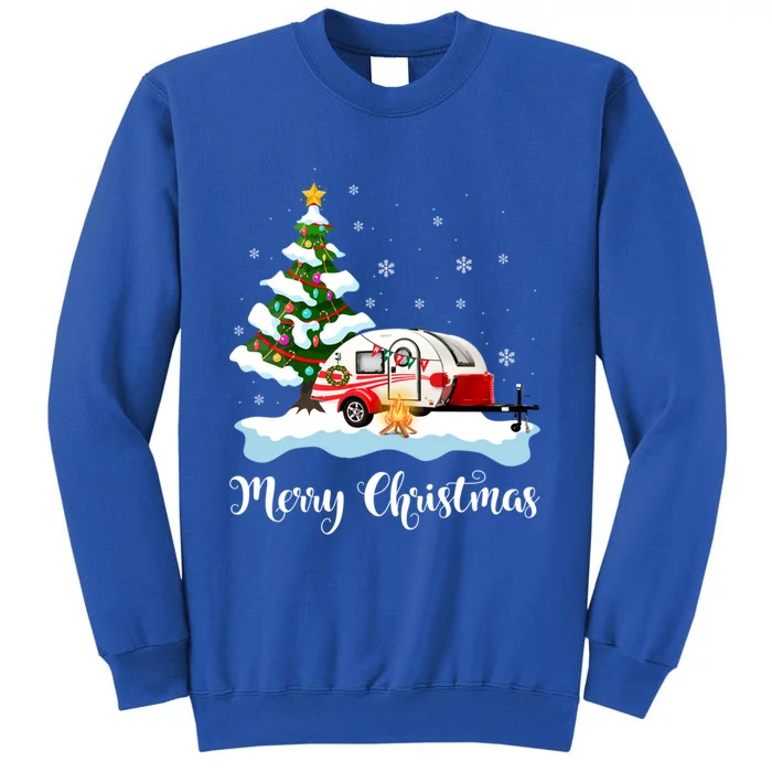 All I Want For Christmas Is Camping Xmas Tree Graphic Funny Gift Tall Sweatshirt