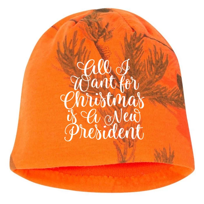 All I Want For Christmas Is A New President Trump Impeach Gift Kati - Camo Knit Beanie