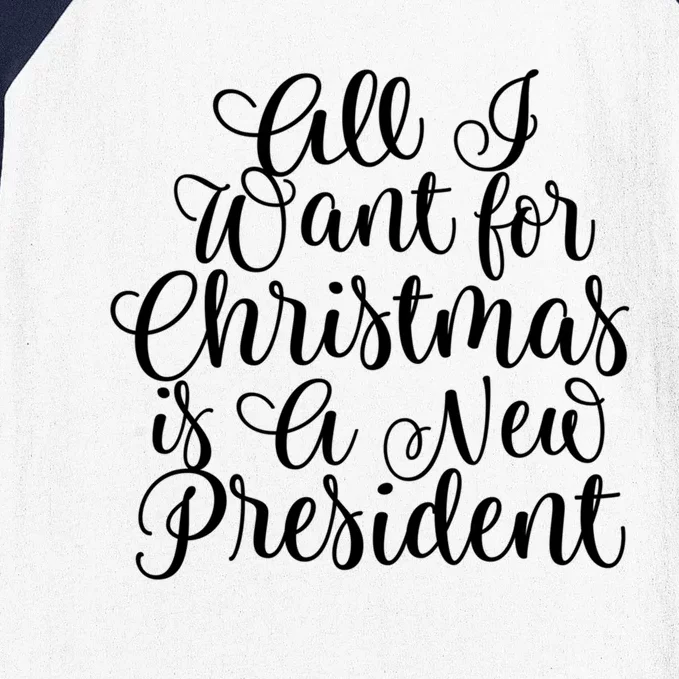 All I Want For Christmas Is A New President Trump Impeach Gift Baseball Sleeve Shirt