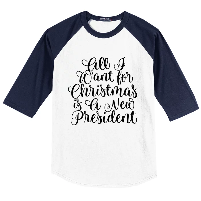 All I Want For Christmas Is A New President Trump Impeach Gift Baseball Sleeve Shirt