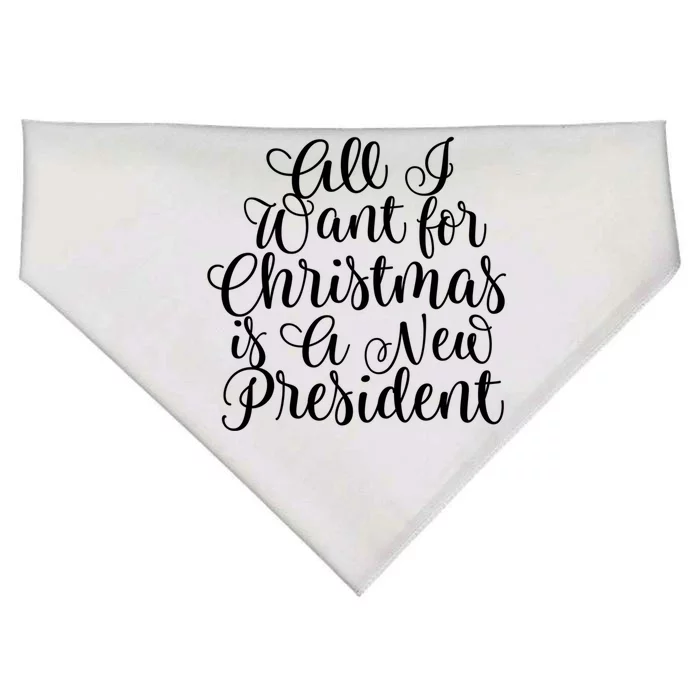 All I Want For Christmas Is A New President Trump Impeach Gift USA-Made Doggie Bandana