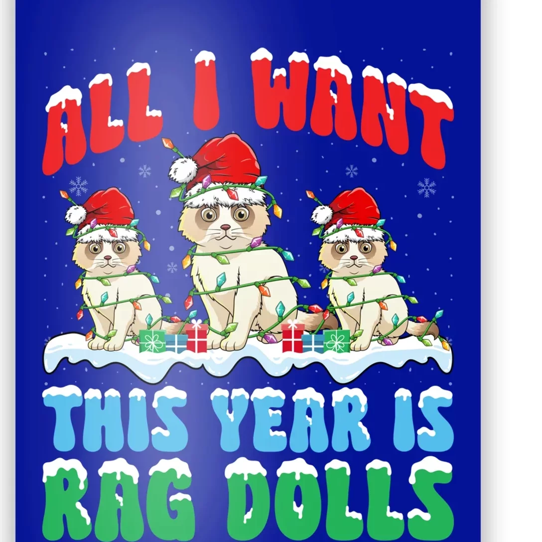 All I Want This Year Is Ragdoll Cat Wearing Christmas Hat Gift Poster