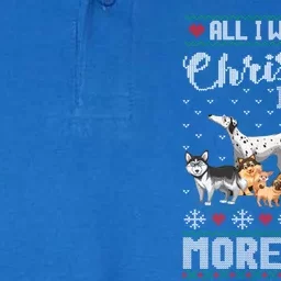 All I Want For Christmas Is More Dogs Ugly Xmas Sweater Gift Softstyle Adult Sport Polo