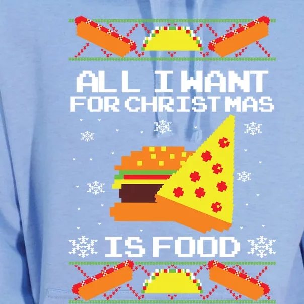 All I Want For Christmas Is Food Ugly Christmas Sweater Gift Unisex Surf Hoodie