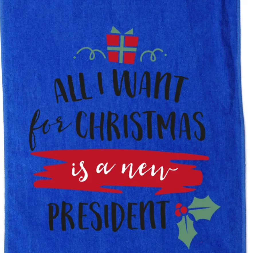 All I Want For Christmas Is A New President Xmas Sweater Funny Gift Platinum Collection Golf Towel