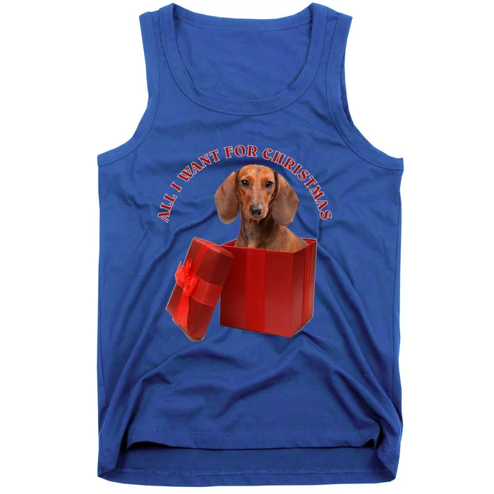 All I Want For Christmas Dachshund Gift Tank Top