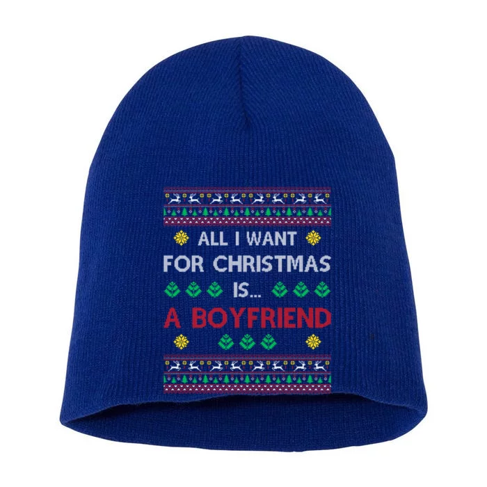 All I Want For Christmas Is A Friend Gift Short Acrylic Beanie