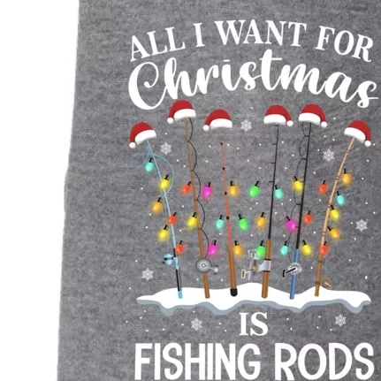 All I Want For Christmas Is Fishing Rods Funny Merry Fishmas Gift Doggie 3-End Fleece Hoodie