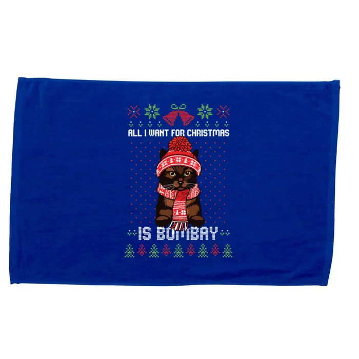 All I Want For Christmas Is Bombay Ugly Christmas Sweater Microfiber Hand Towel