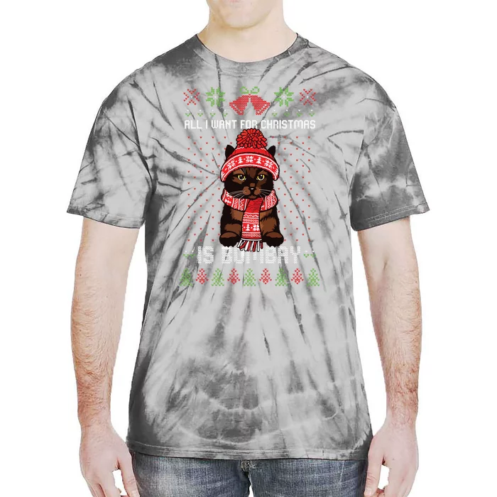 All I Want For Christmas Is Bombay Ugly Christmas Sweater Tie-Dye T-Shirt