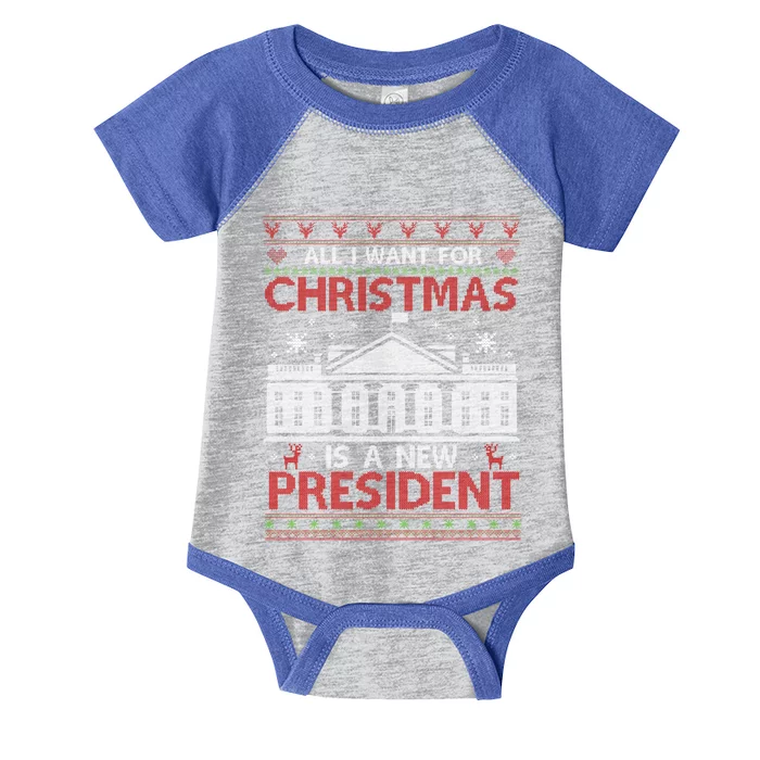 All I Want For Christmas Is A New President Xmas Gift Infant Baby Jersey Bodysuit