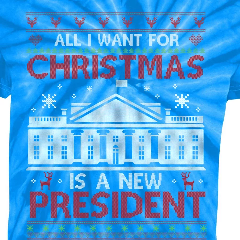 All I Want For Christmas Is A New President Xmas Gift Kids Tie-Dye T-Shirt