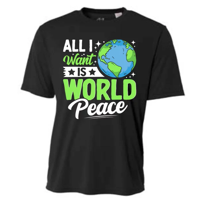 All I Want Is World Peace Graphic Cooling Performance Crew T-Shirt