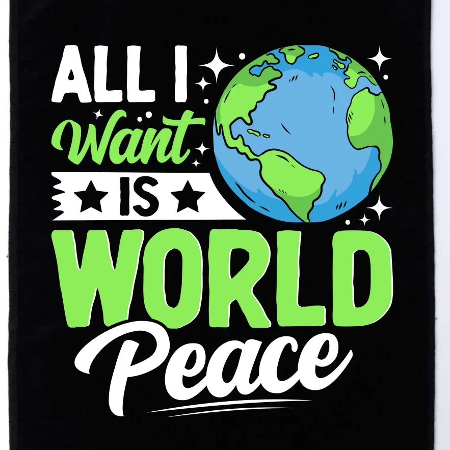 All I Want Is World Peace Graphic Platinum Collection Golf Towel