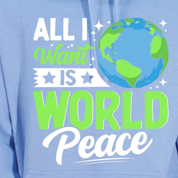 All I Want Is World Peace Graphic Unisex Surf Hoodie