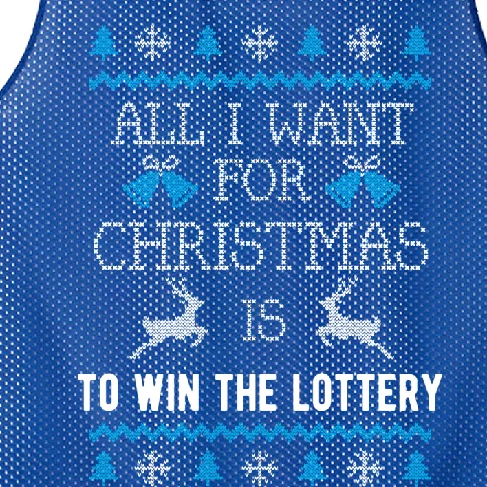 All I Want For Christmas Is To Win The Lottery Ugly Xmas Fun Gift Mesh Reversible Basketball Jersey Tank