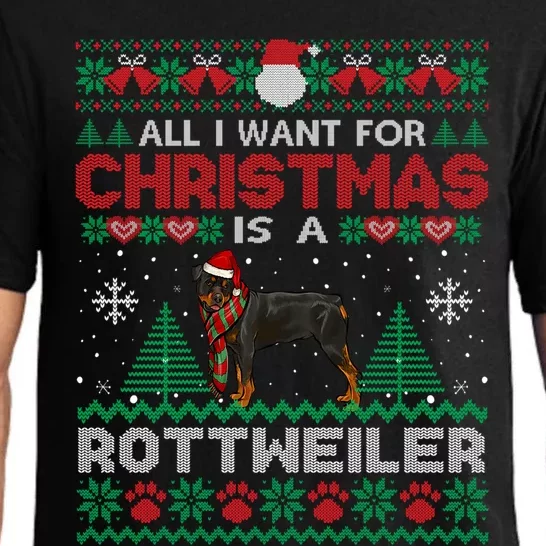 All I Want For Christmas Is A Rottweiler Ugly Sweater Gift Pajama Set