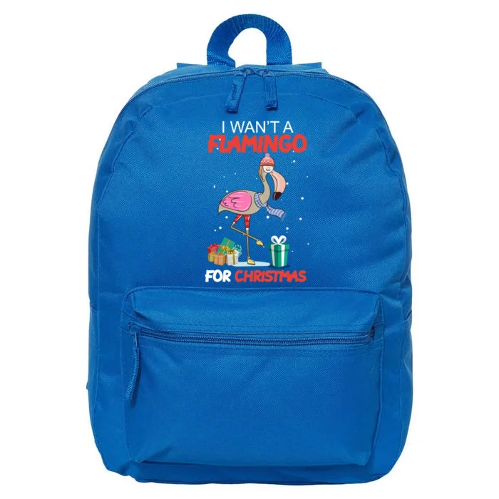 All I Want For Christmas Is A Flamingo Warm Weather Gift Funny Gift 16 in Basic Backpack