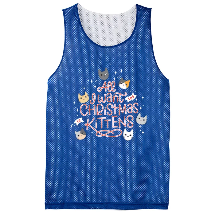 All I Want For Christmas Is Kittens Holiday Cute Cat Meaningful Gift Mesh Reversible Basketball Jersey Tank