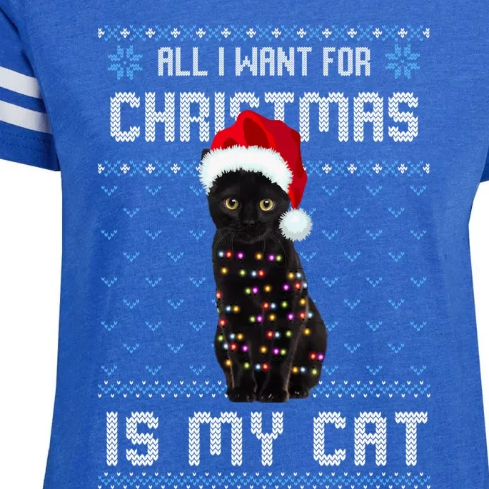 All I Want For Christmas Is My Cat Ugly Christmas Sweater Great Gift Enza Ladies Jersey Football T-Shirt