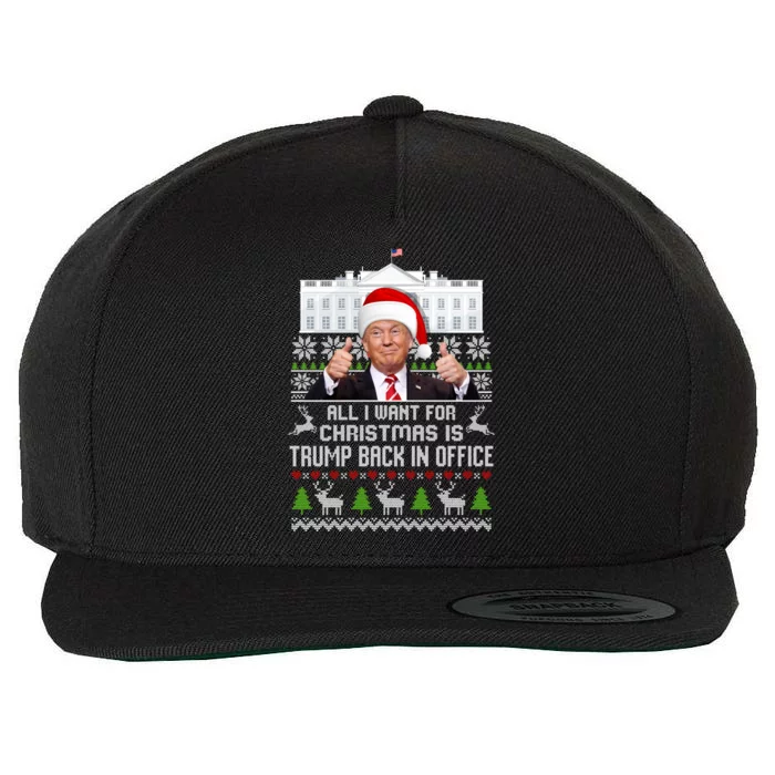 All I Want For Christmas Is Trump Back In Office Trump Xmas Meaningful Gift Wool Snapback Cap