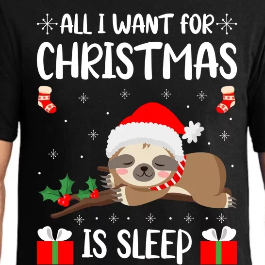 All I Want For Christmas Is Sleep Santa Hat Xmas Nap Fan Great Gift Pajama Set