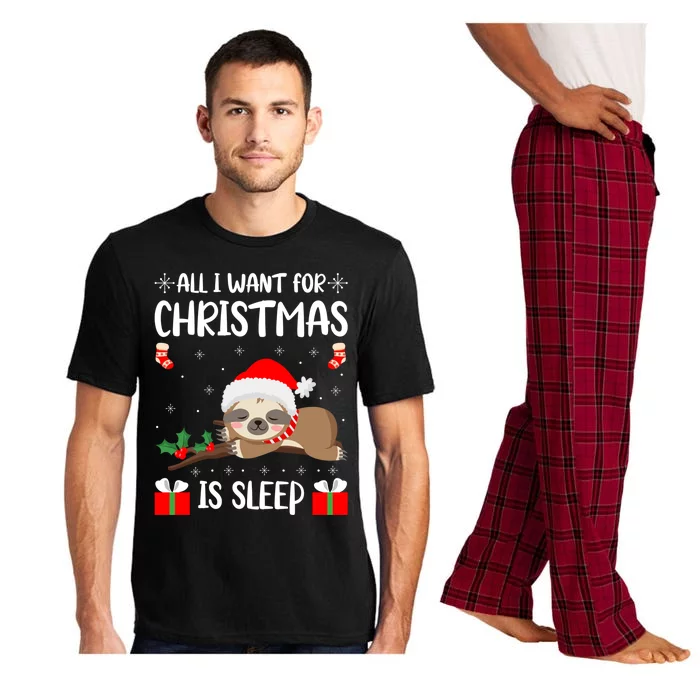 All I Want For Christmas Is Sleep Santa Hat Xmas Nap Fan Great Gift Pajama Set