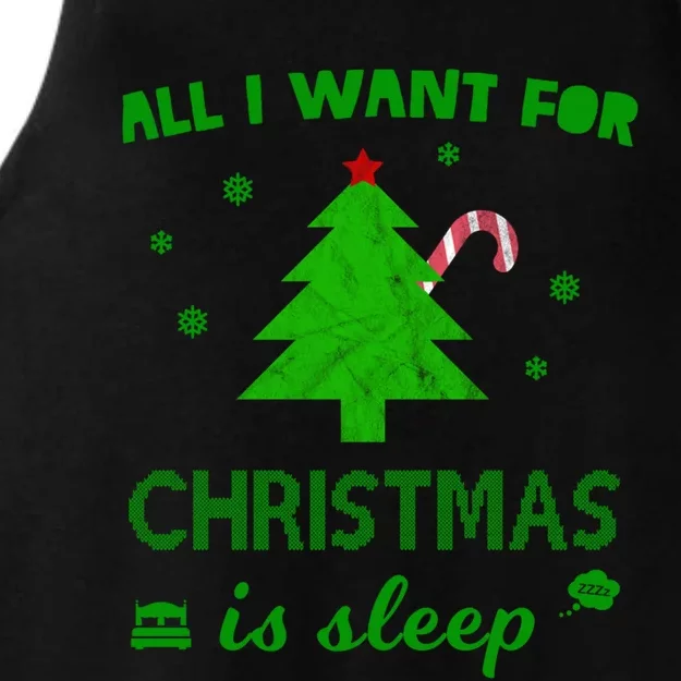 All I Want For Christmas Is Sleep Funny Xmas Nap Cute Gift Ladies Tri-Blend Wicking Tank